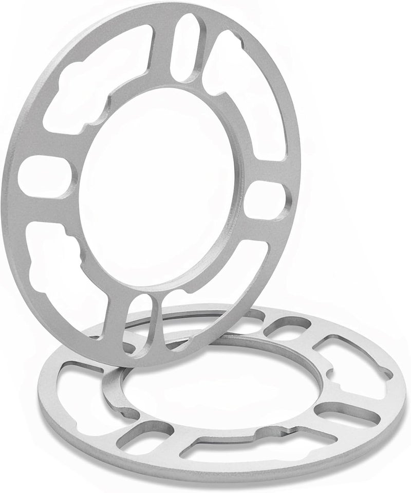 LUJIANI Store 2 Pack Universal Wheel Spacers, 1/5" (5mm) Thick Die Cast Replacement Wheel Spacer for 4 & 5 Lugs Wheels/Rims, Fits 98 to 120mm Multiple Bolts Pattern, 4x100, 4x108, 4x110, 5x114.3, 5x120 - Image 1
